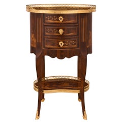 Antique French 19th Century Transitional St. Kingwood, Fruitwood and Ormolu Side Table
