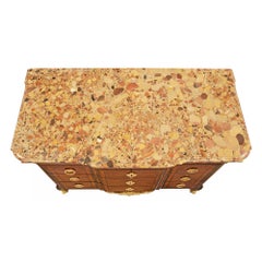 French 19th Century Transitional St. Kingwood, Mahogany and Marble Commode
