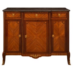 Buffet di transizione francese del XIX secolo in legno di St. Kingwood, marmo e ormeggio