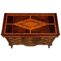 French 19th Century Transitional St. Kingwood, Tulipwood, and Ormolu Commode