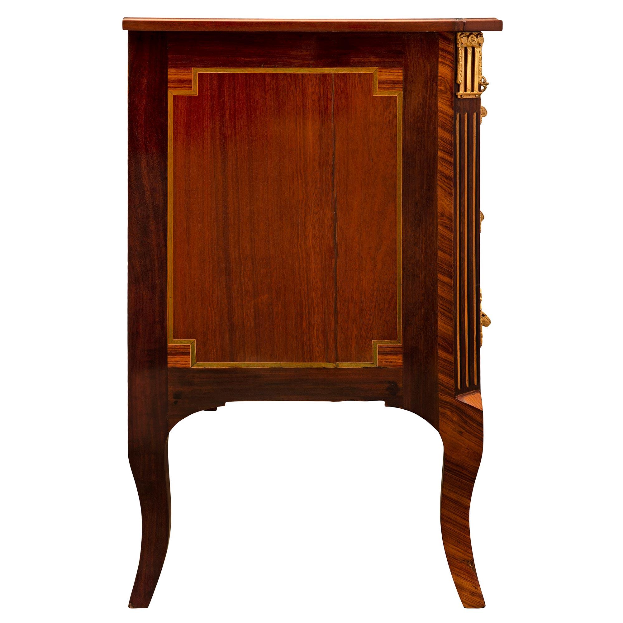 French 19th Century Transitional St. Kingwood, Tulipwood, and Ormolu Commode For Sale 2