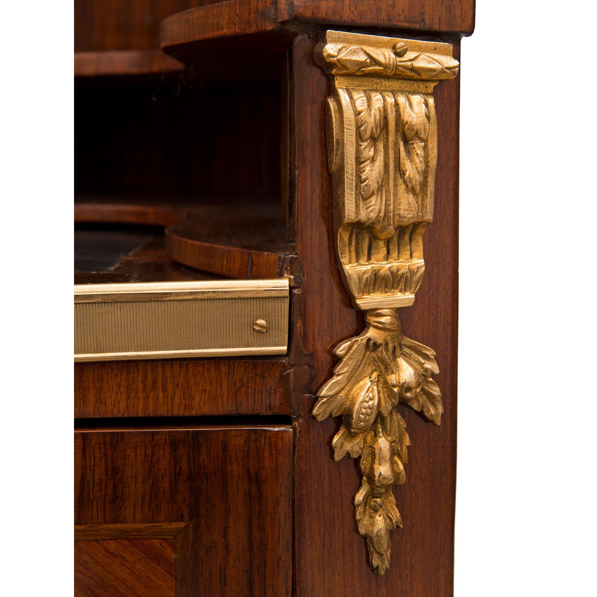 French 19th Century Transitional St. Kingwood, Tulipwood and Ormolu Desk For Sale 5