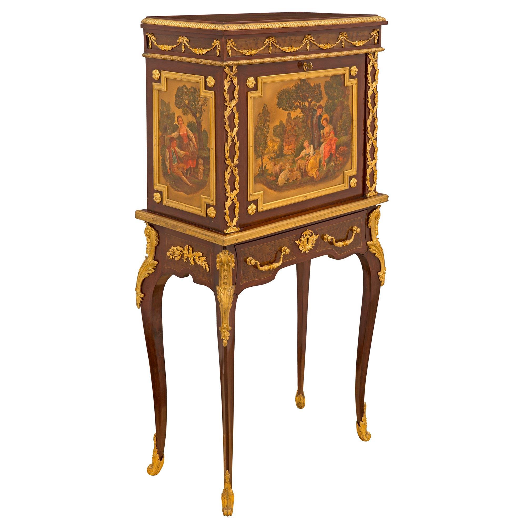 French 19th Century Transitional St. Mahogany And Ormolu Cabinet/Secretary Desk In Good Condition For Sale In West Palm Beach, FL