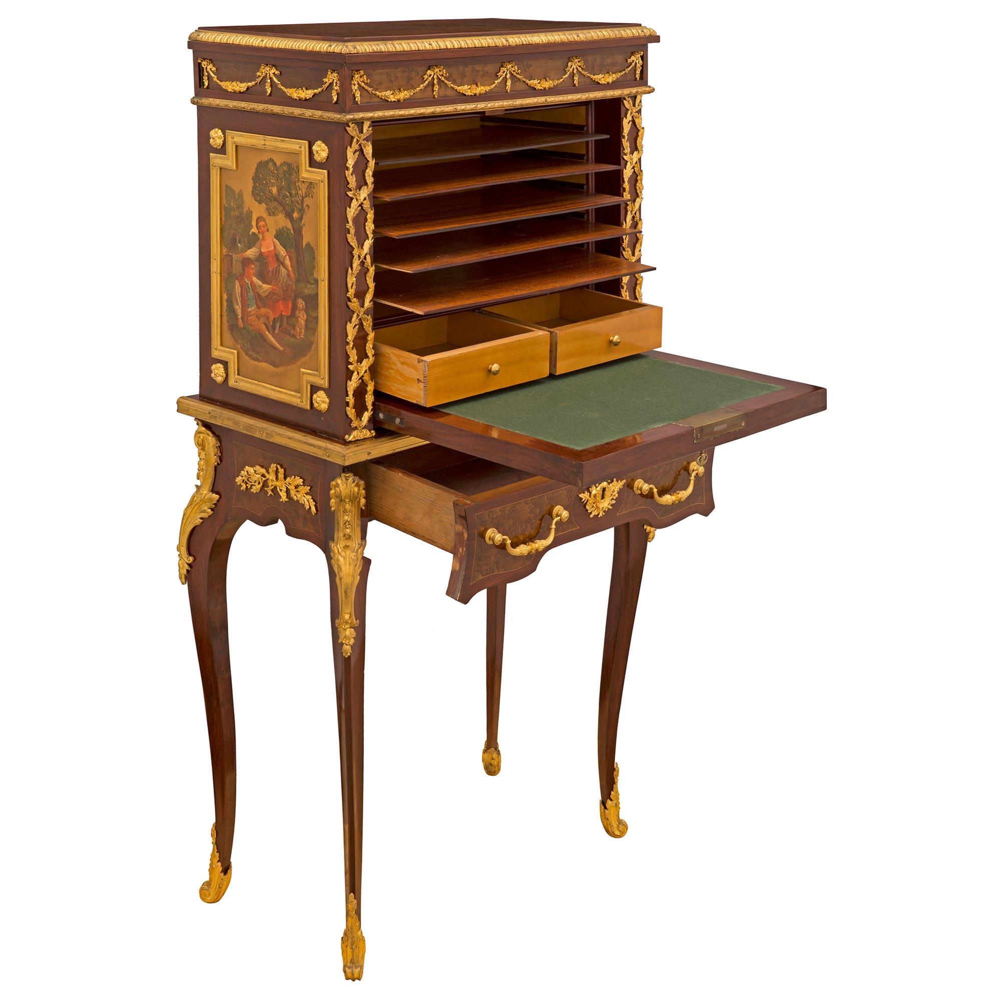 French 19th Century Transitional St. Mahogany And Ormolu Cabinet/Secretary Desk For Sale 1