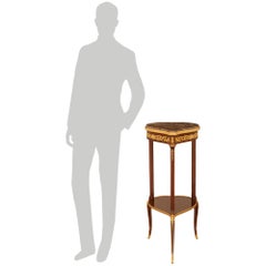 French 19th century Transitional st. Mahogany, Ormolu, and Marble side table