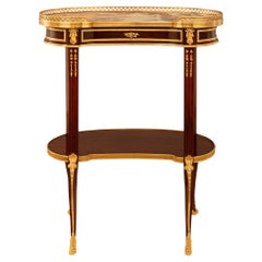 French 19th century Transitional st Mahogany, Ormolu and Viola marble side table