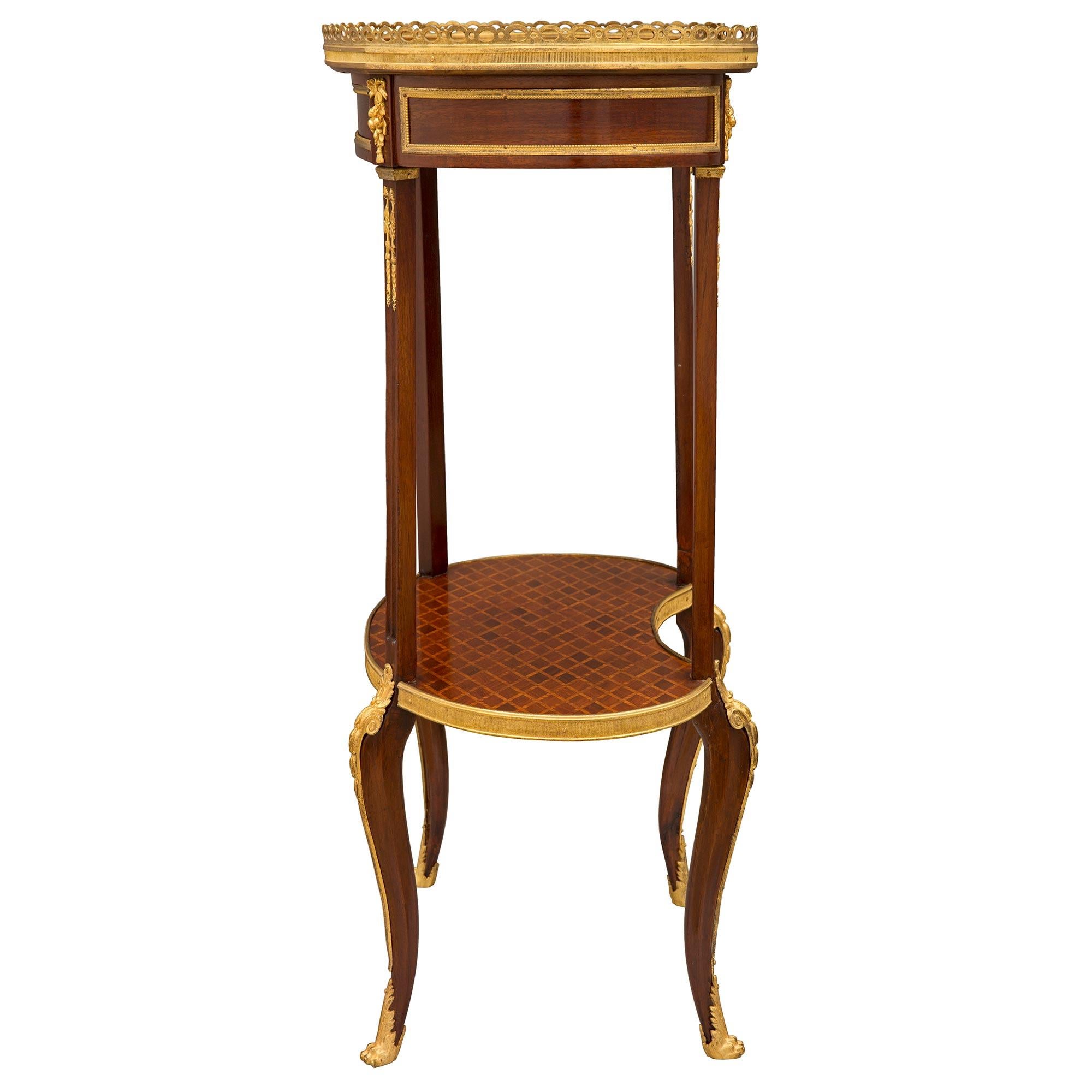 French 19th Century Transitional St. Parquetry and Ormolu Side Table For Sale 2