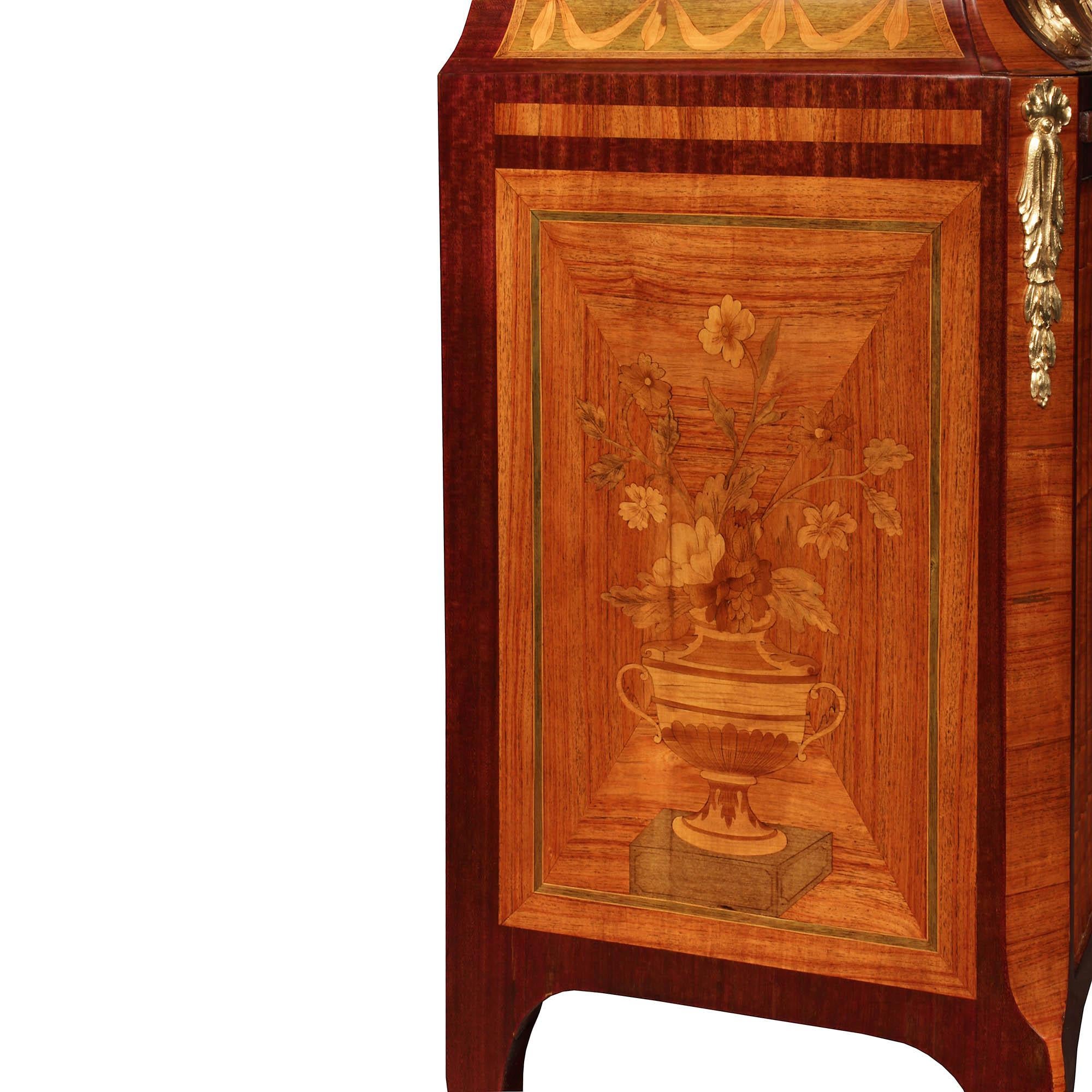 French 19th Century Transitional St. Tulipwood Marquetry Cabinet For Sale 1