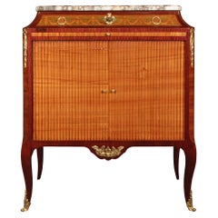 Used French 19th Century Transitional St. Tulipwood Marquetry Cabinet