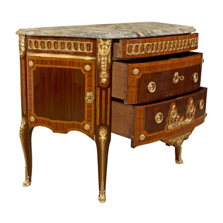 French 19th Century Transitional Style Commode, Signed Krieger For Sale 1