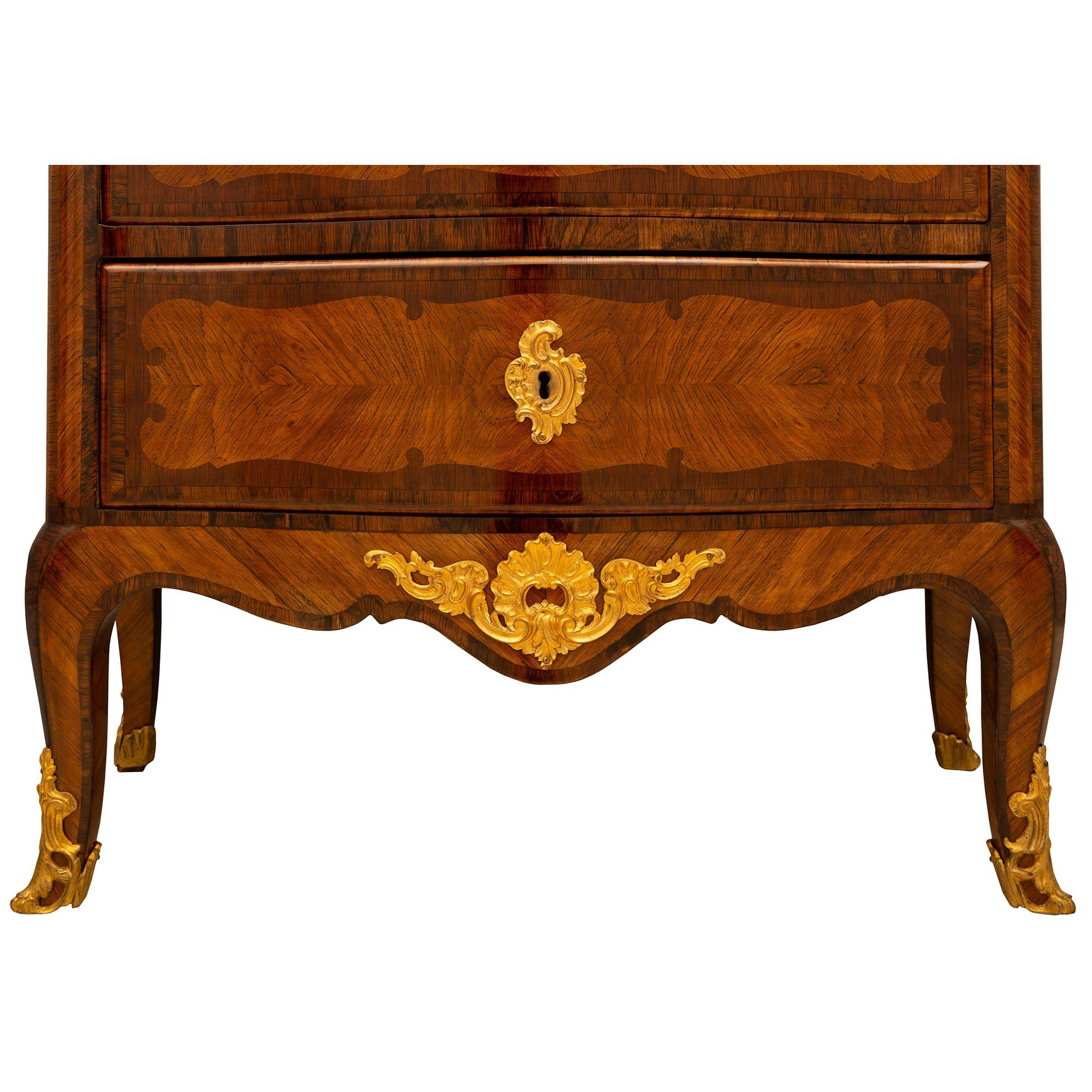 French 19th Century Transitional Style Kingwood and Ormolu Six Drawer Chiffonier For Sale 6