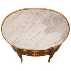 French 19th Century Transitional Style Kingwood, Boxwood and Ormolu Side Table