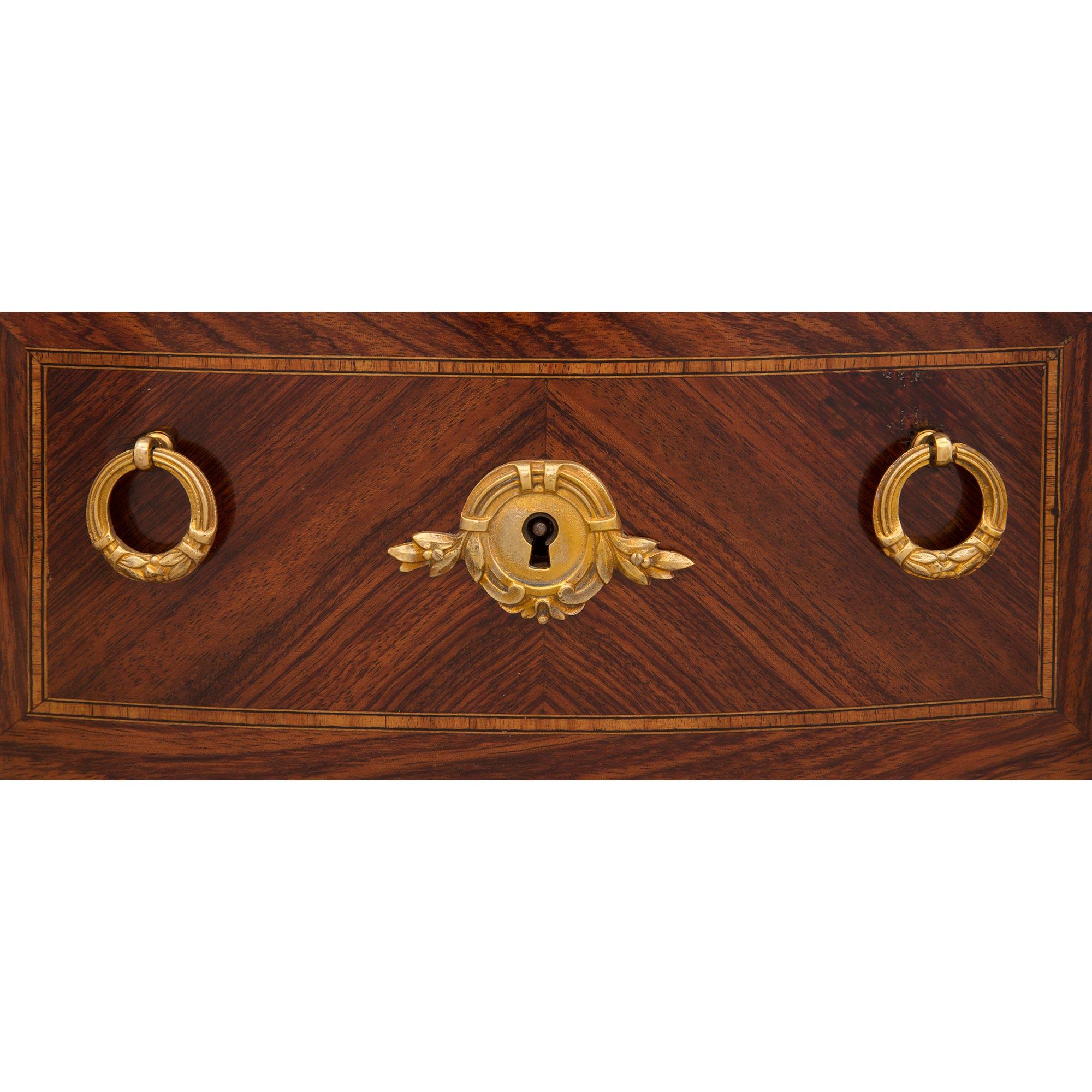French 19th Century Transitional Style Kingwood, Boxwood and Ormolu Side Table For Sale 4