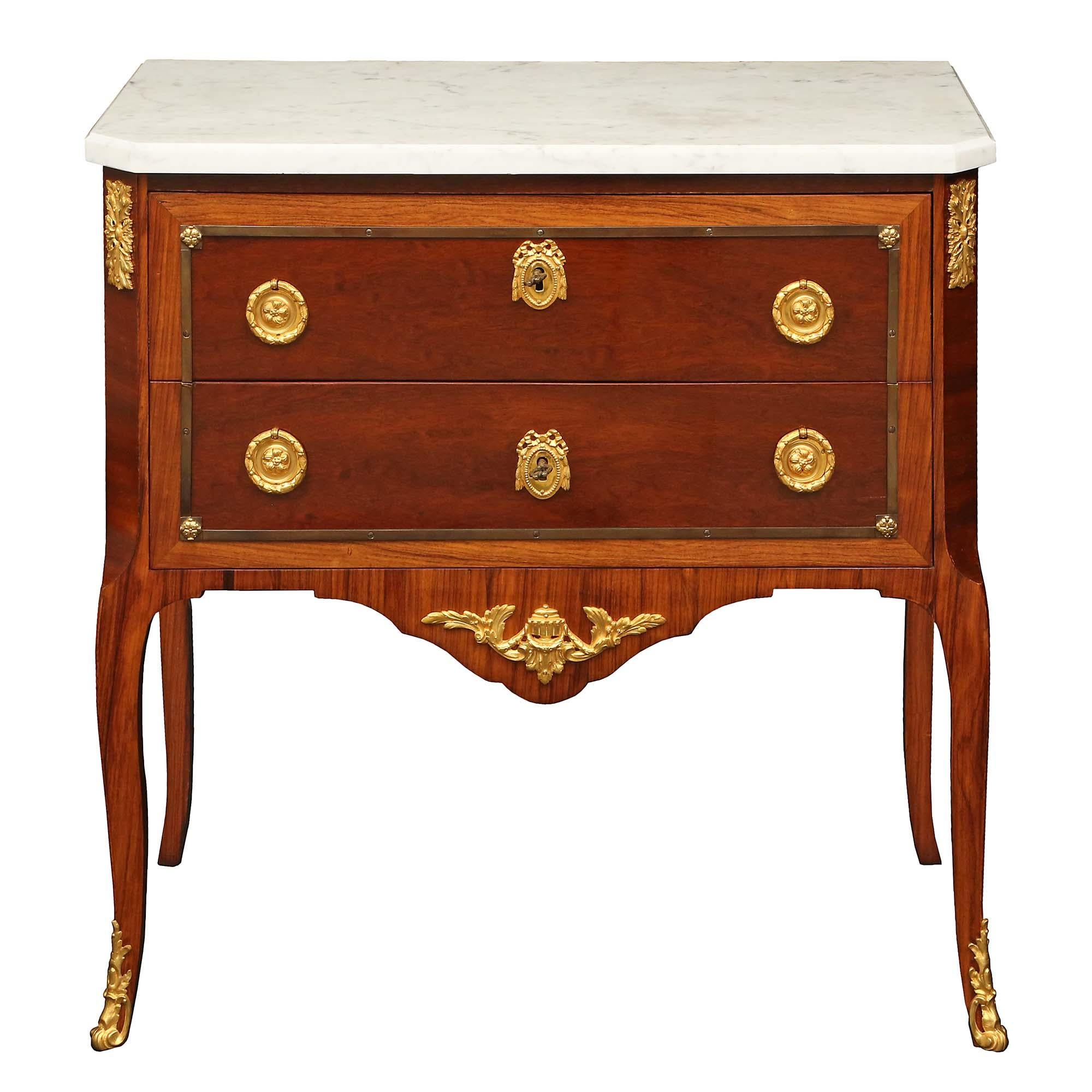 French 19th Century Transitional Style Mahogany and Ormolu Commode In Good Condition For Sale In West Palm Beach, FL