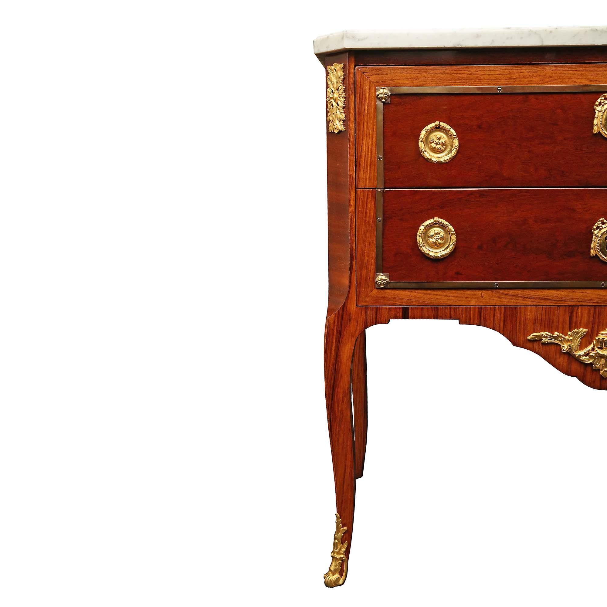 French 19th Century Transitional Style Mahogany and Ormolu Commode For Sale 2