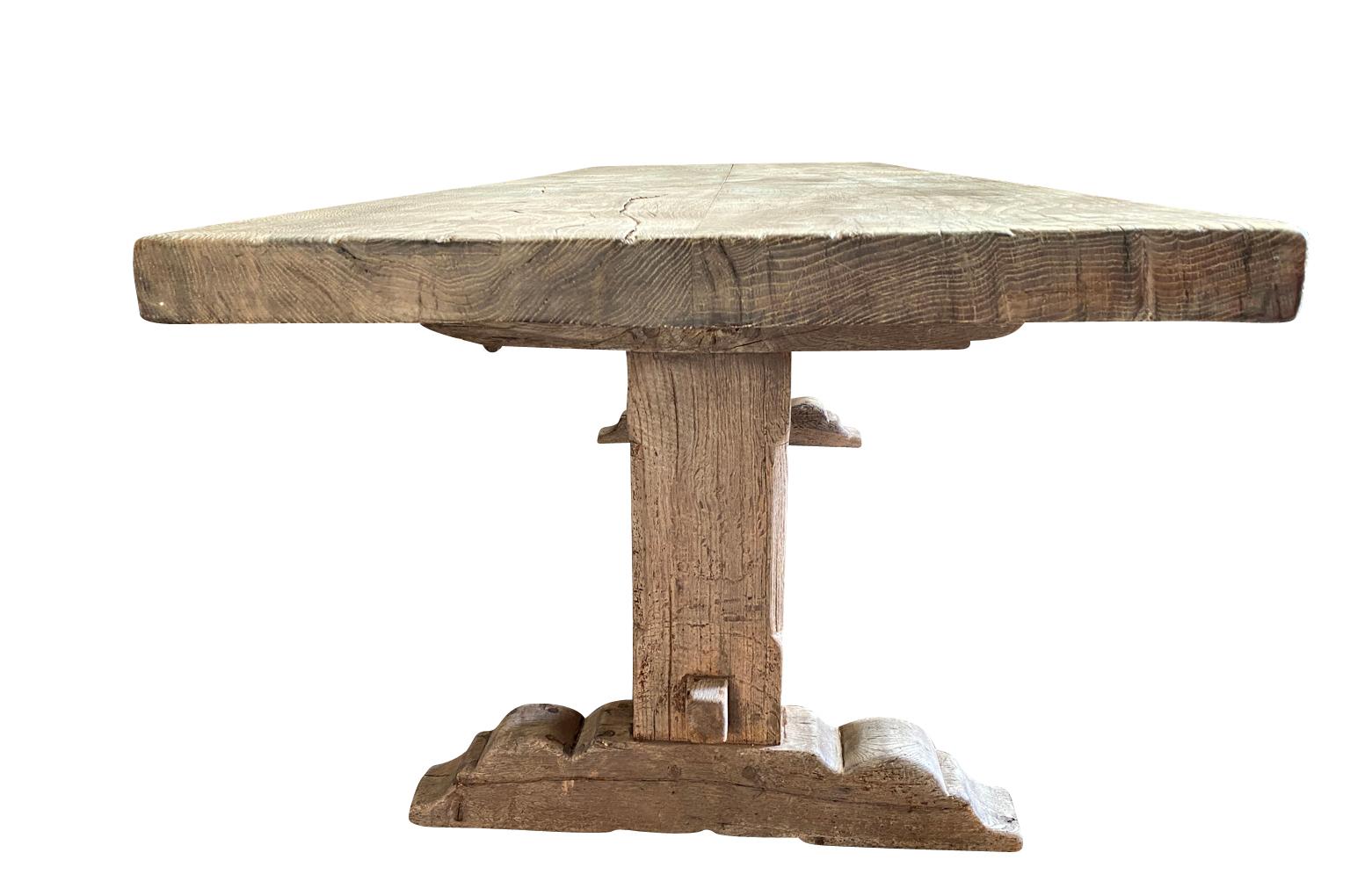 French 19th Century Trestle Table, Farm Table 1