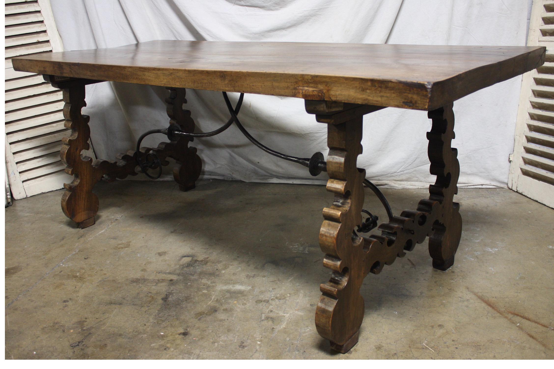 French 19th century trestle table.