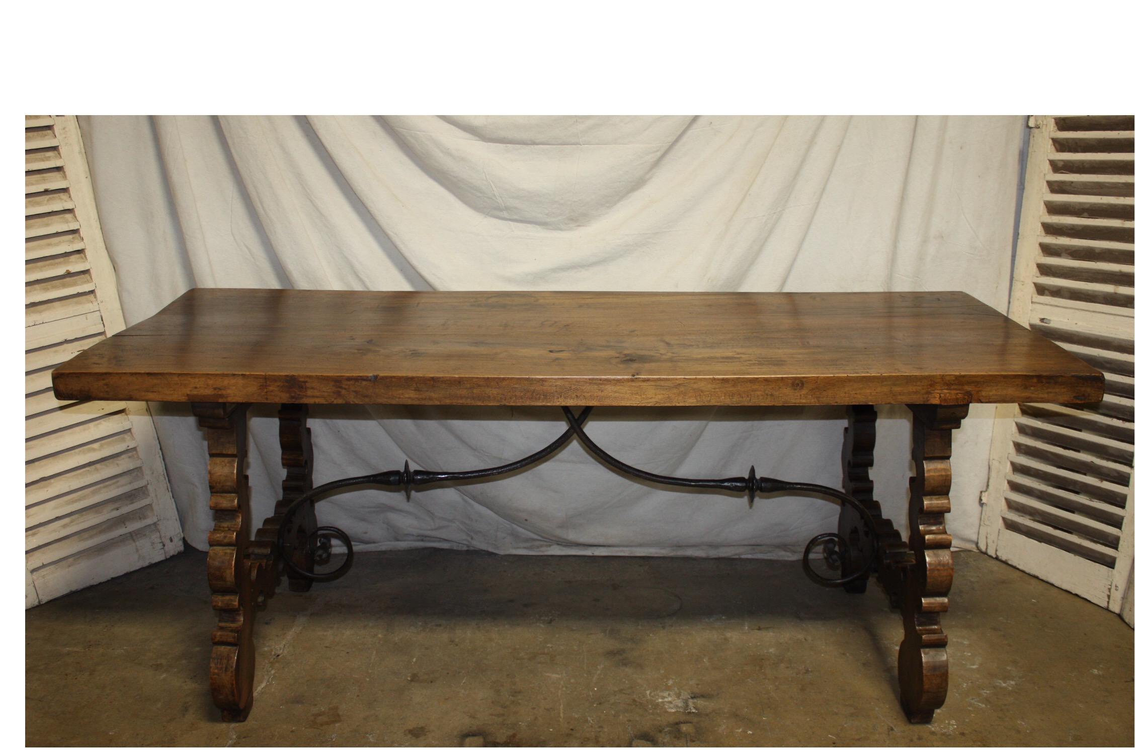 French 19th Century Trestle Table In Good Condition In Stockbridge, GA