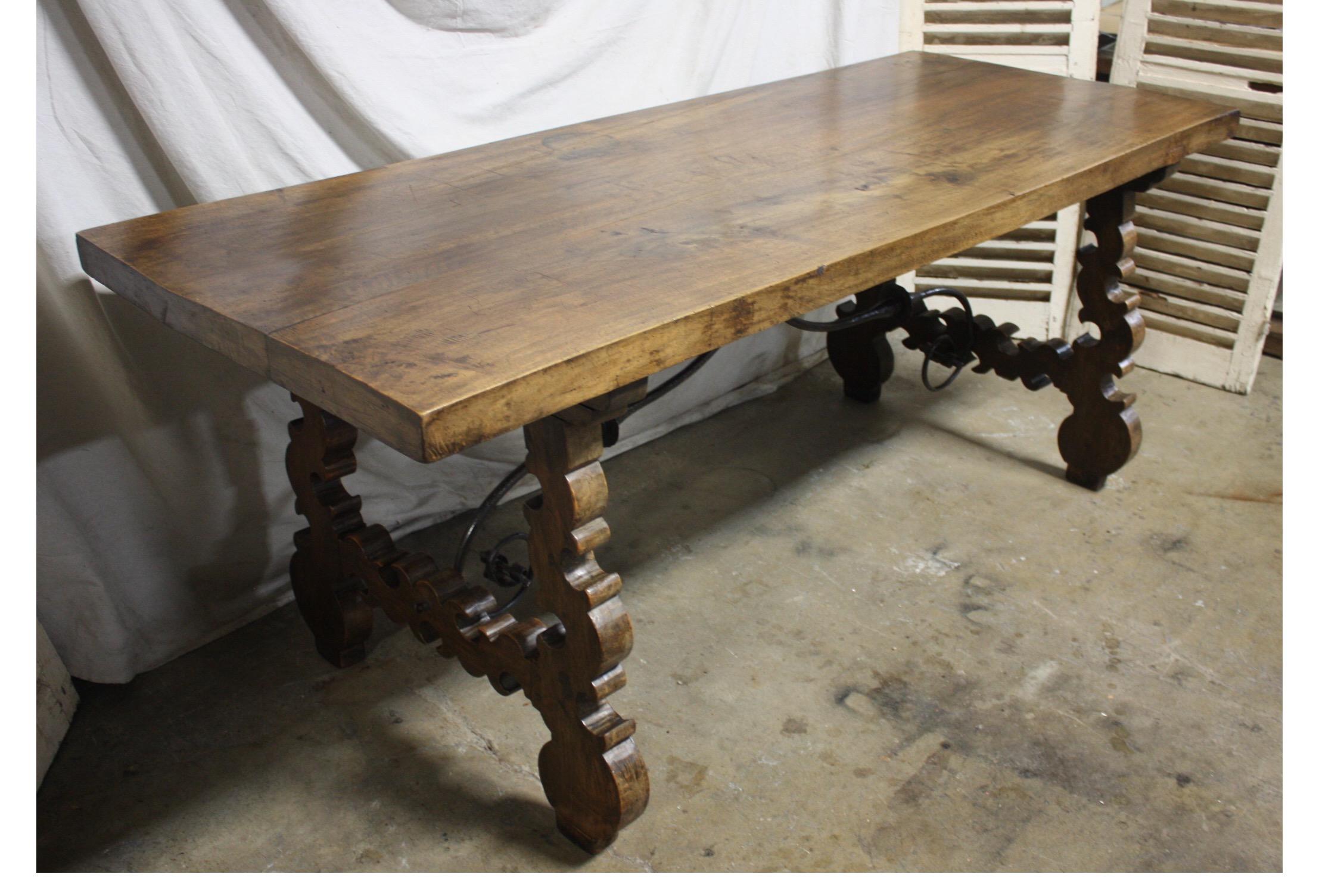 French 19th Century Trestle Table 1