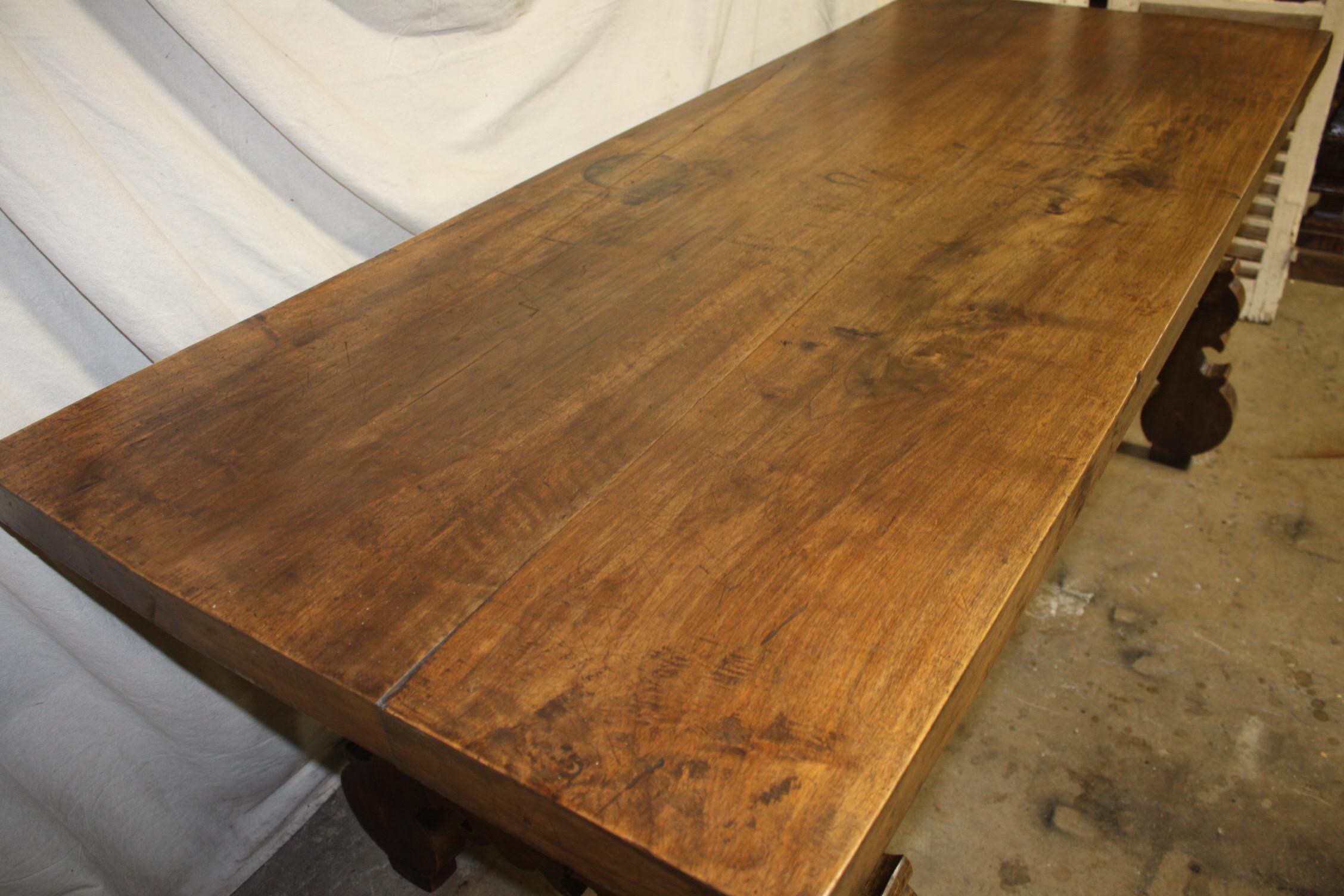 French 19th Century Trestle Table 2