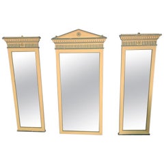 French 19th Century Triptych Set of Directoire Style Painted Mirrors
