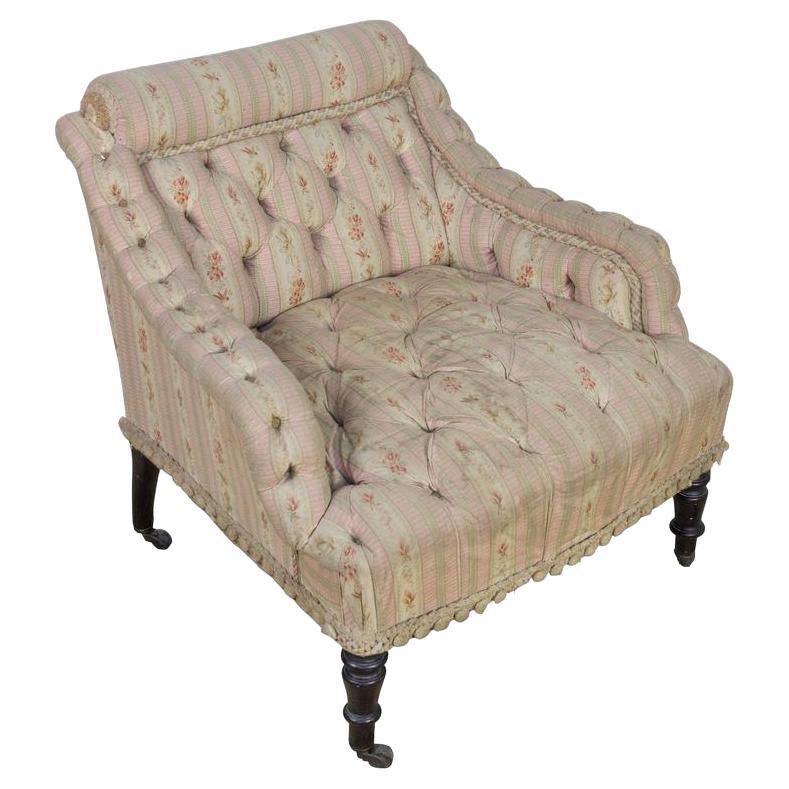 French 19th Century Tufted Armchair For Sale