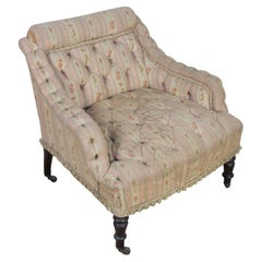 Antique French 19th Century Tufted Armchair