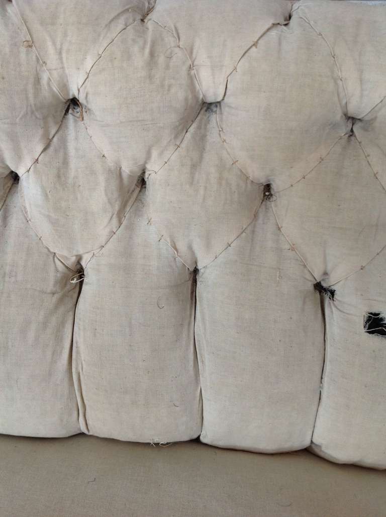 French 19th Century Tufted Sofa with Rolled Arms and Back 6