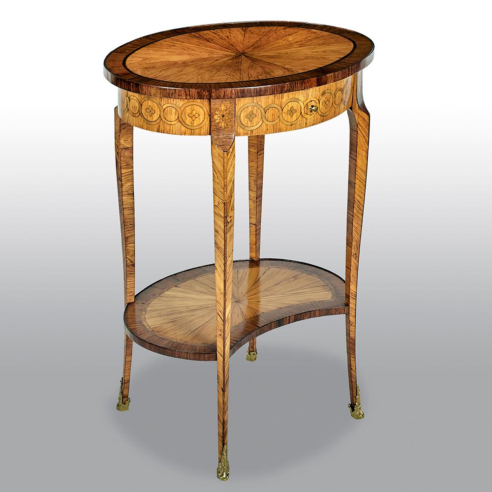 French 19th Century Tulipwood And Marquetry Oval Side Table In Good Condition In Uckfield, Sussex