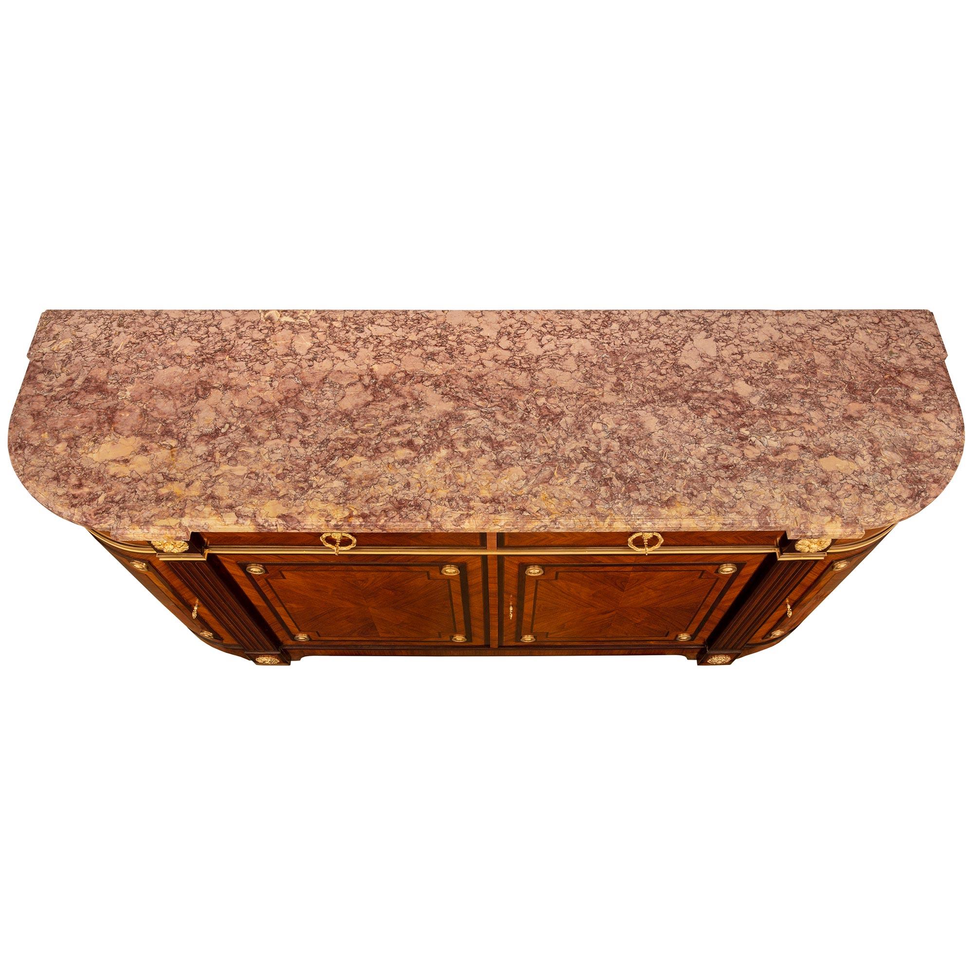 Buffet francese del XIX secolo in legno di tulipano, Kingwood e marmo, firmato Krieger in vendita 5