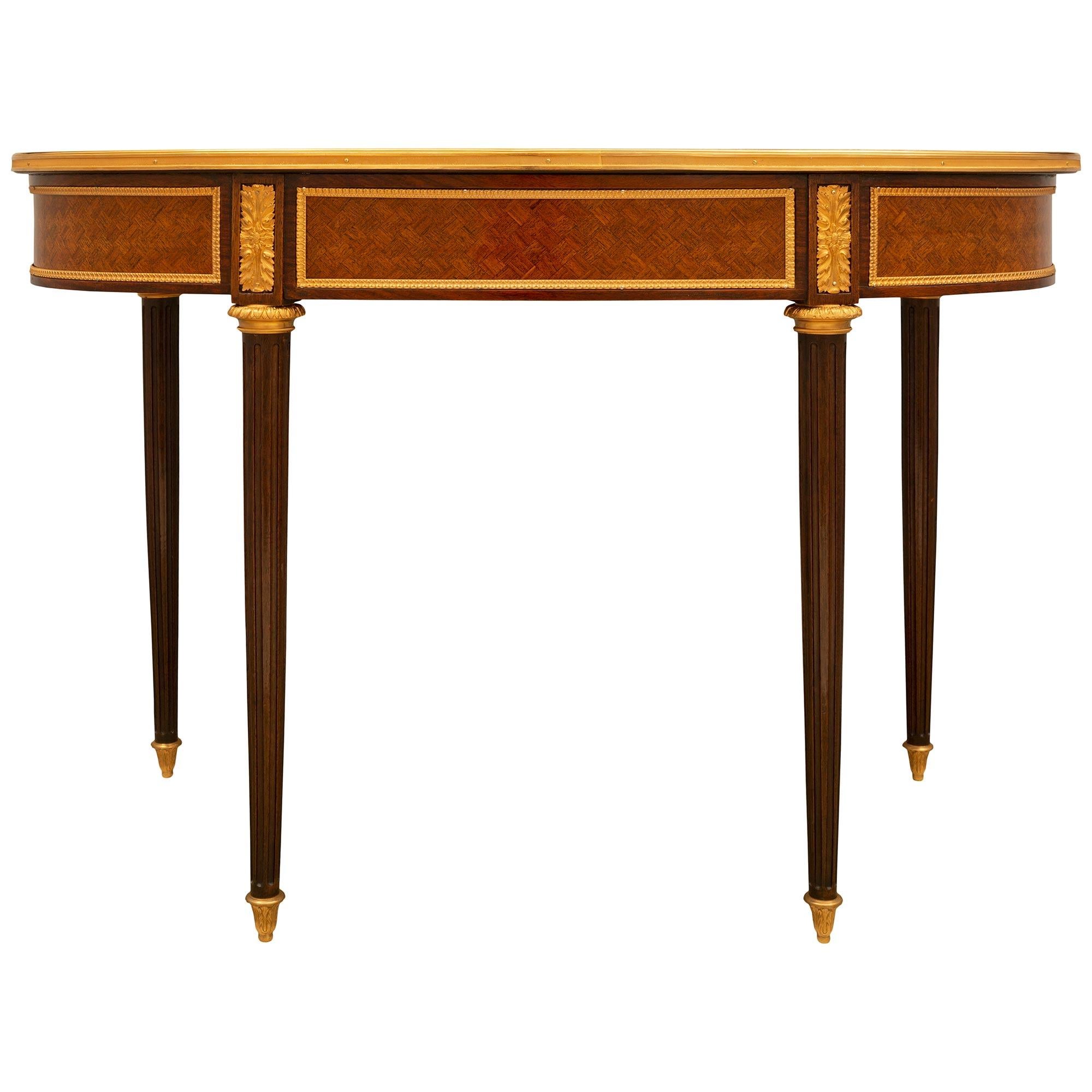 French 19th Century Tulipwood Parquetry Desk, Attributed to Linke For Sale 7