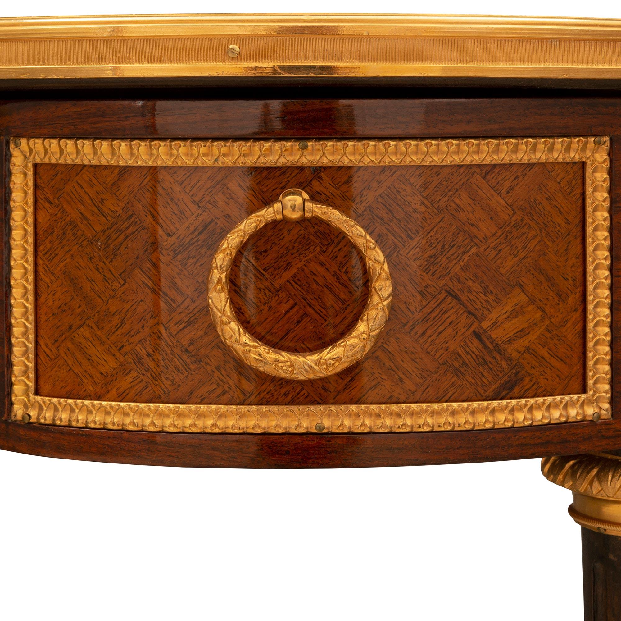 French 19th Century Tulipwood Parquetry Desk, Attributed to Linke For Sale 3