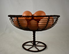 French 19th Century Twisted Wire Pedestal Footed Egg Basket Compote