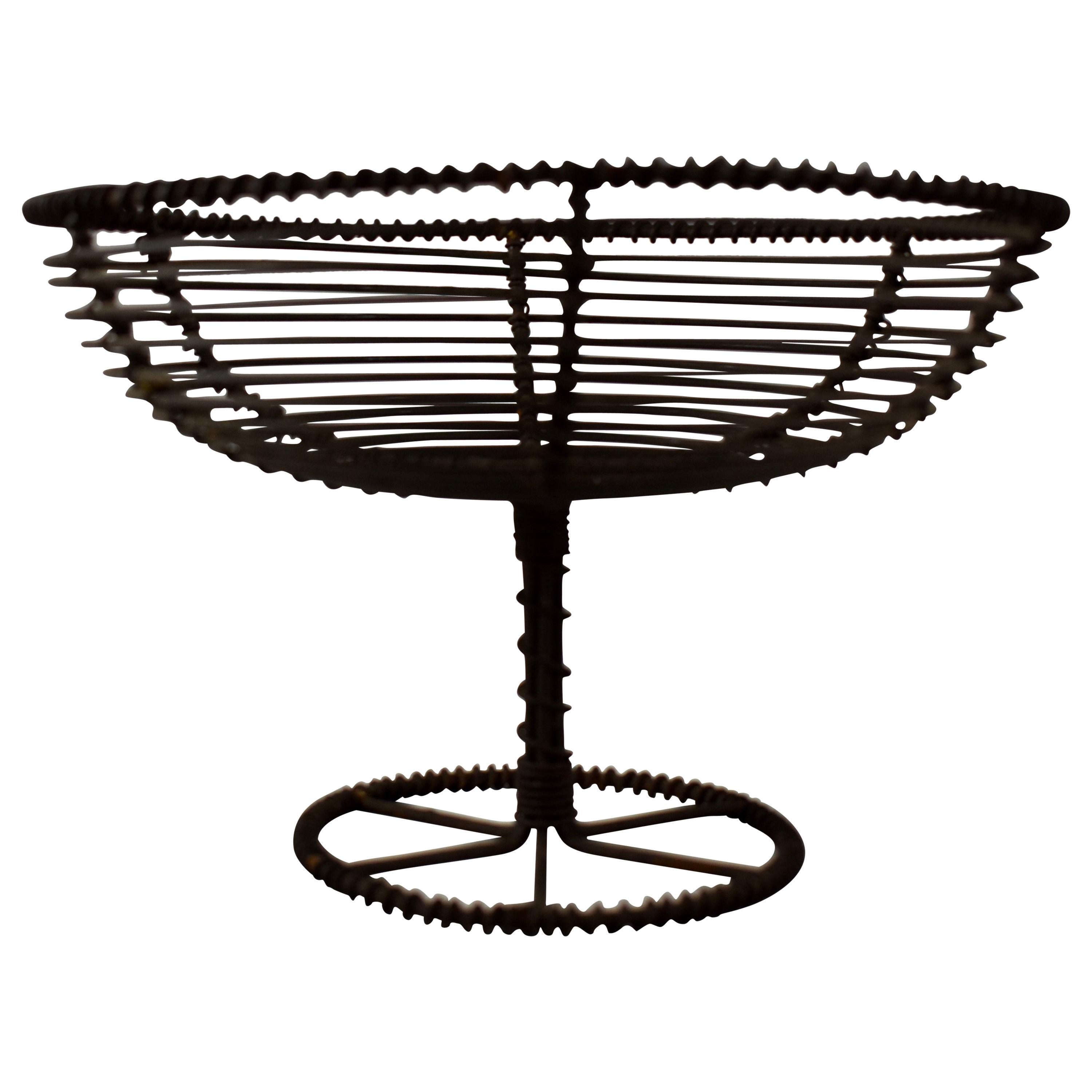 French 19th Century Twisted Wire Pedestal Footed Egg Basket Compote