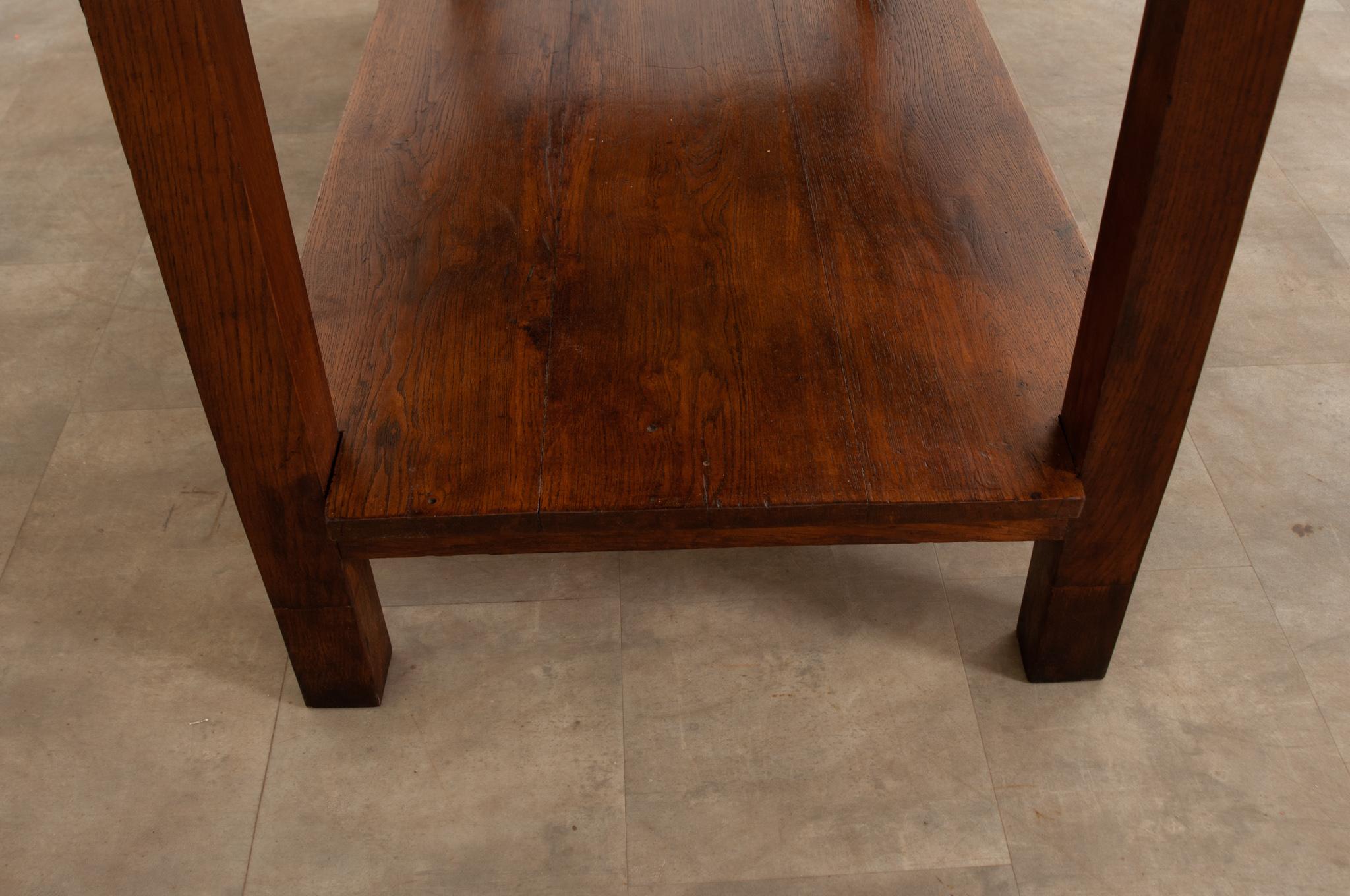 French 19th Century Two Board Walnut and Oak Framed Table For Sale 4
