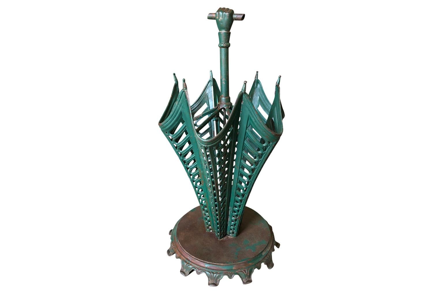 Painted French 19th Century Umbrella Stand For Sale