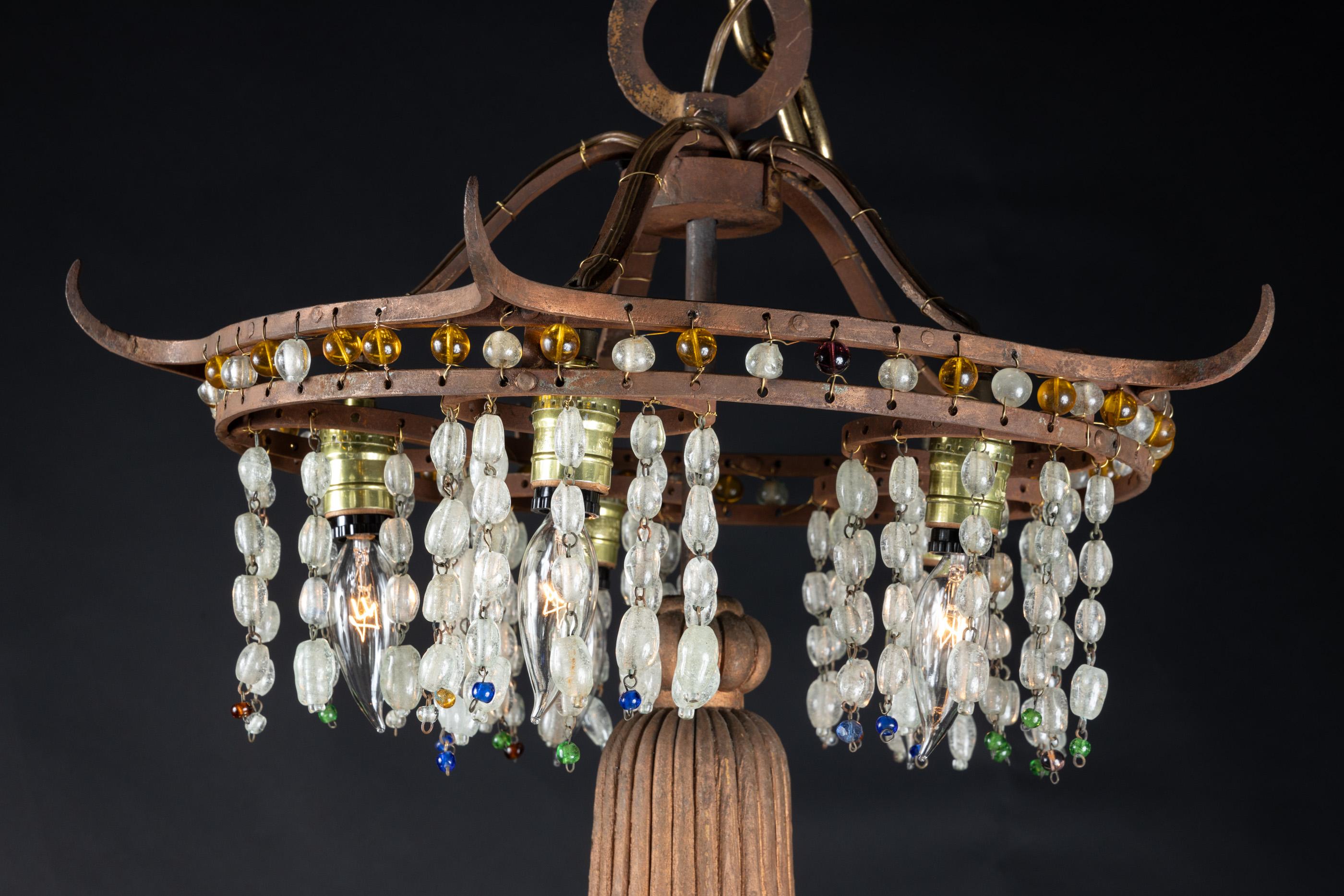 Francese Lampadario da bistro parigino unico del XIX secolo francese in vendita