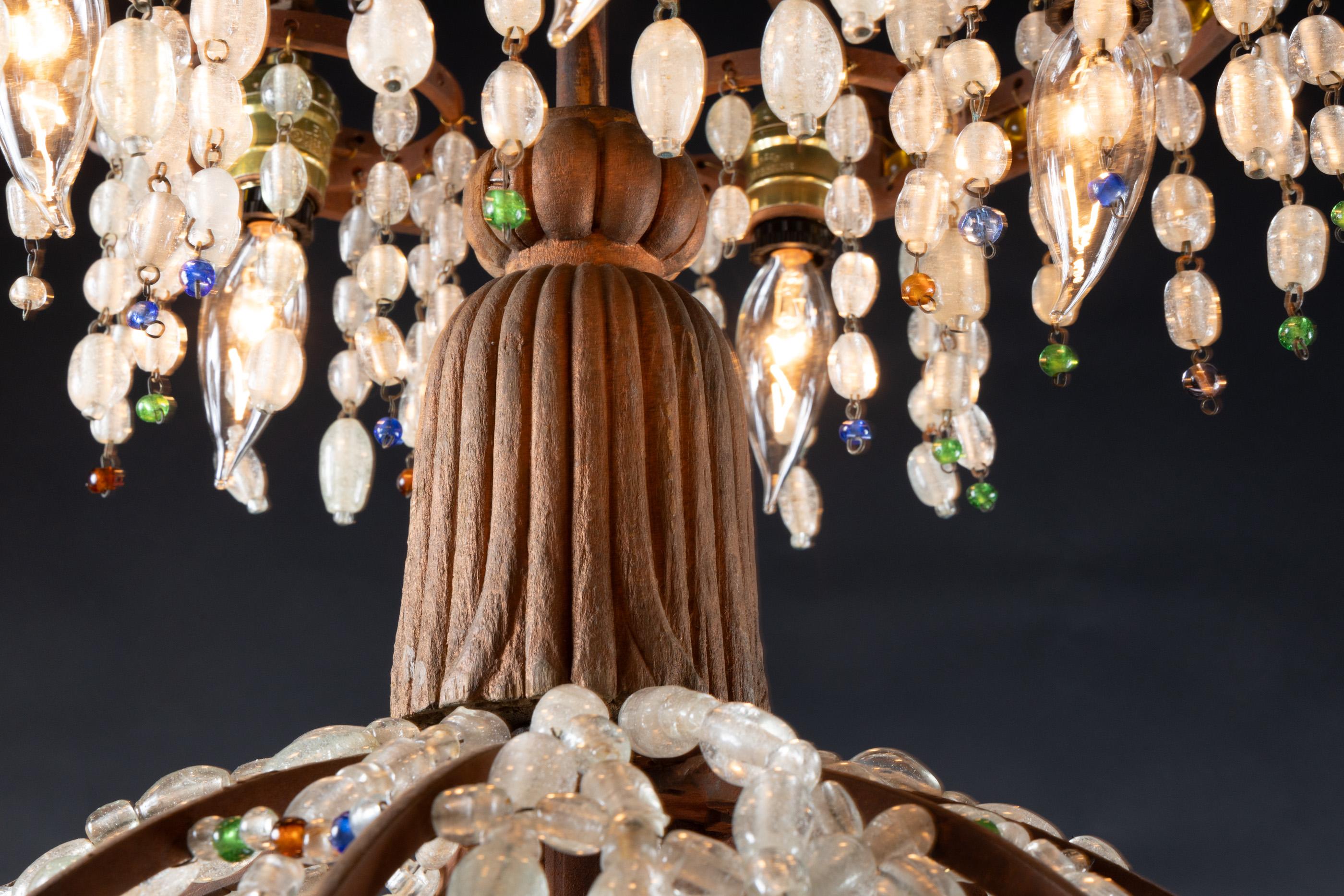 Vetro Lampadario da bistro parigino unico del XIX secolo francese in vendita