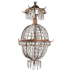 French 19th Century Unique Parisian Bistro Chandelier
