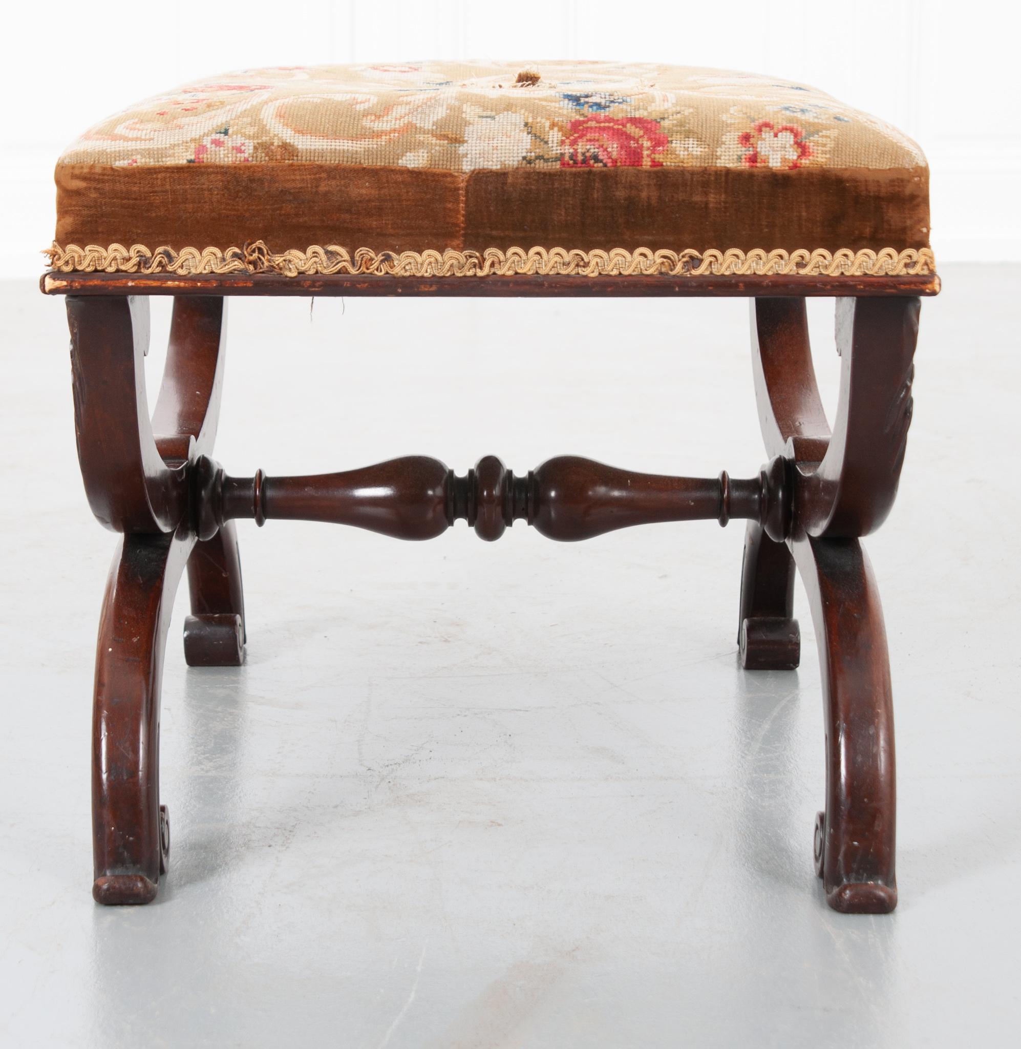 French 19th Century Upholstered and Walnut Stool 6