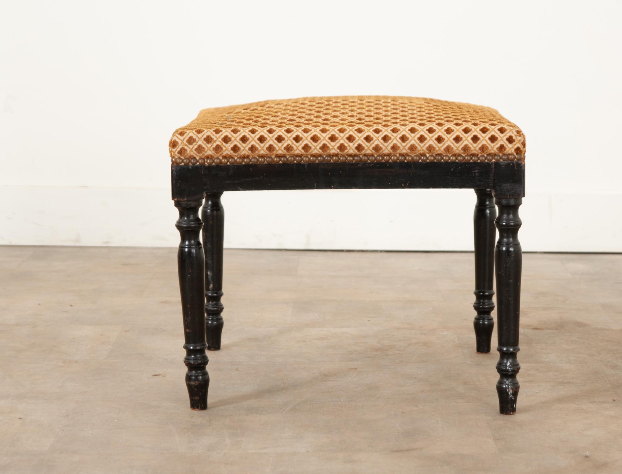 French 19th Century Upholstered Stool For Sale 3