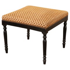 Antique French 19th Century Upholstered Stool