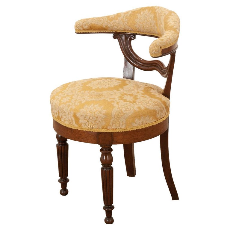 French 19th Century Upholstered Vanity Chair For Sale at 1stDibs
