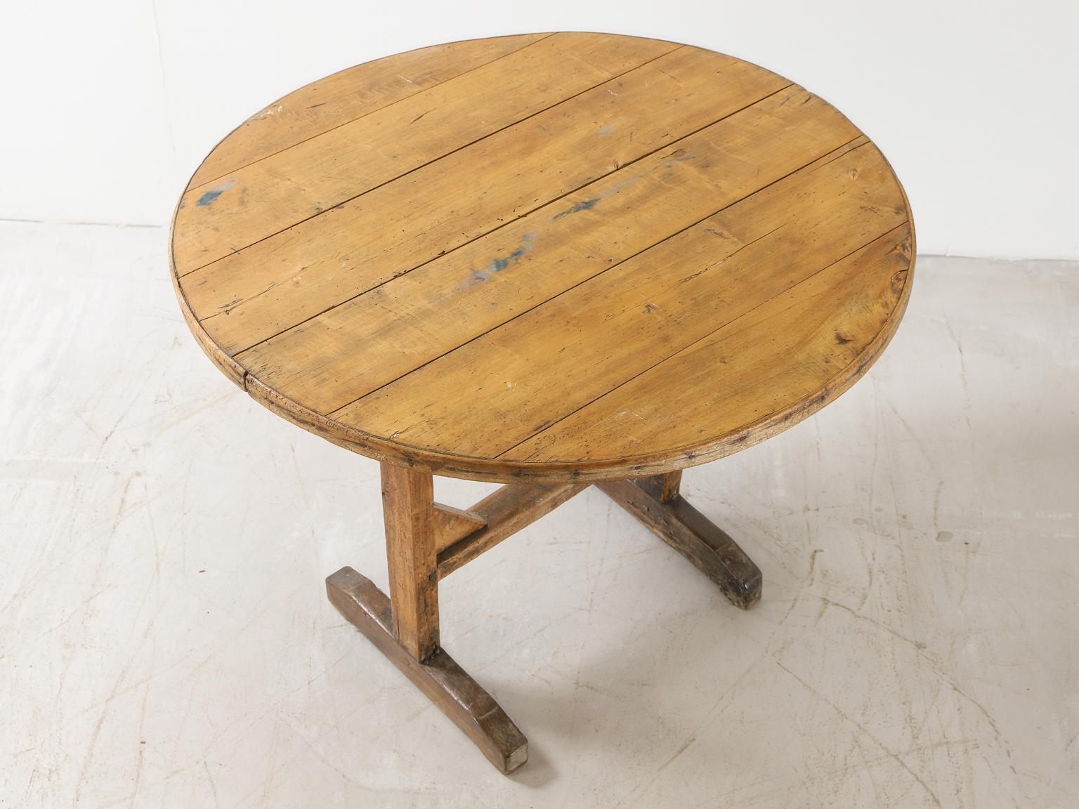 Wood French 19th Century Vendange or Wine Tasting Table For Sale
