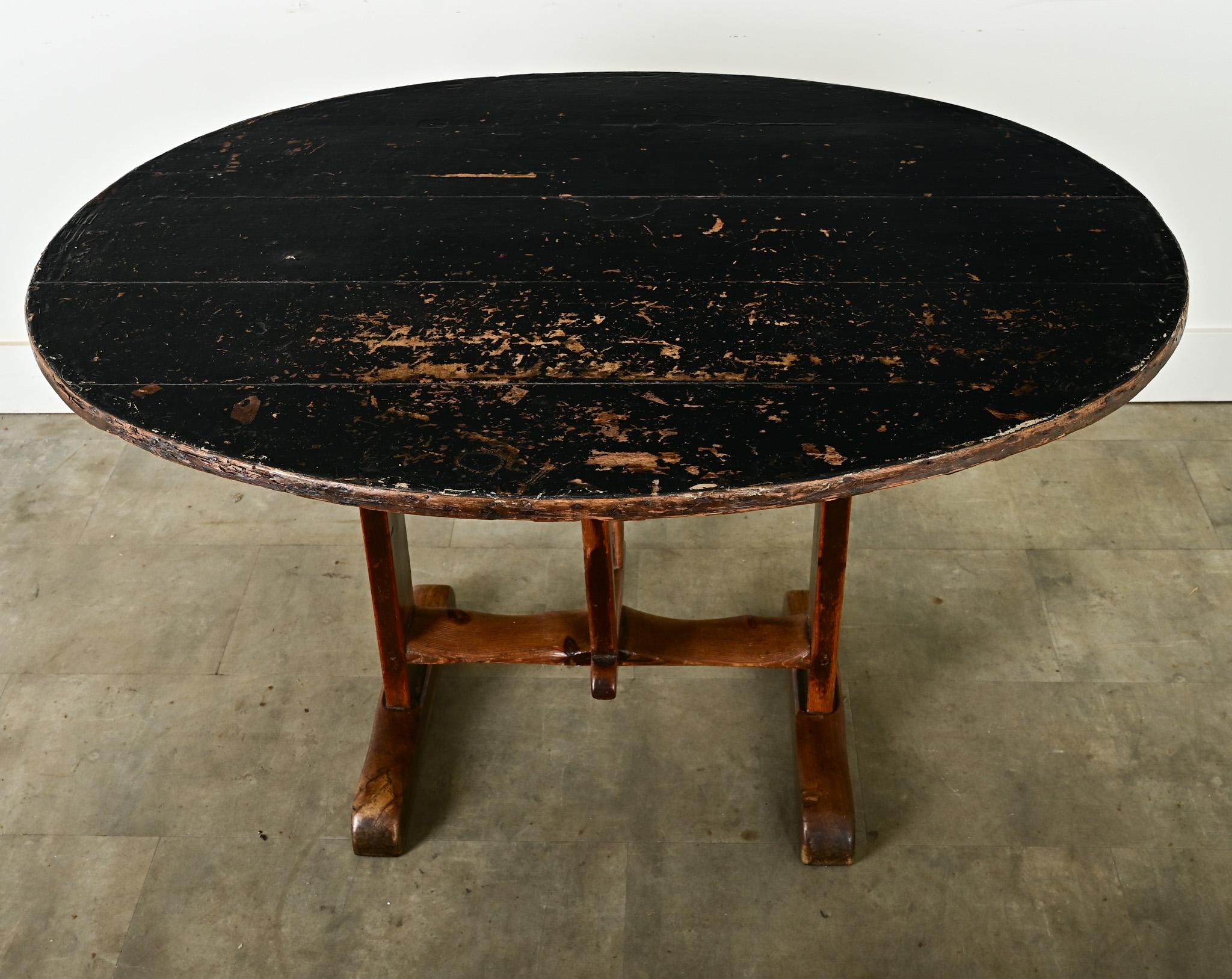 Hand-Carved French 19th Century Vendange Table