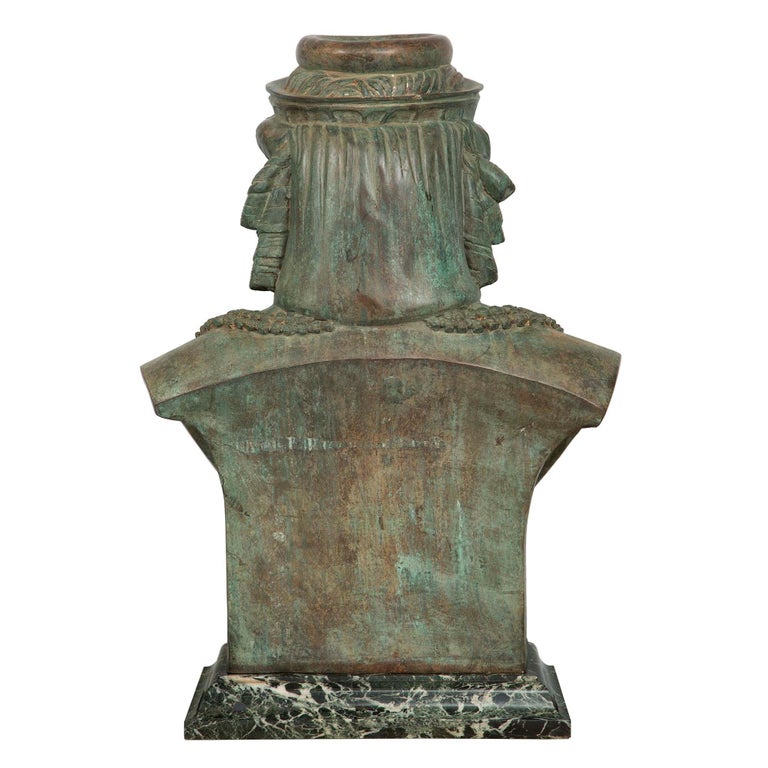 French 19th Century Verdigris Patinated Bronze Statue of Juno In Good Condition For Sale In West Palm Beach, FL