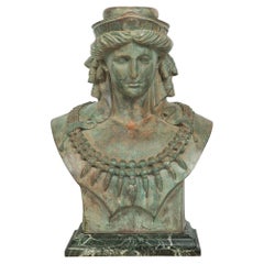 Französische Verdigris-Statue des Juno aus patinierter Bronze des 19. Jahrhunderts