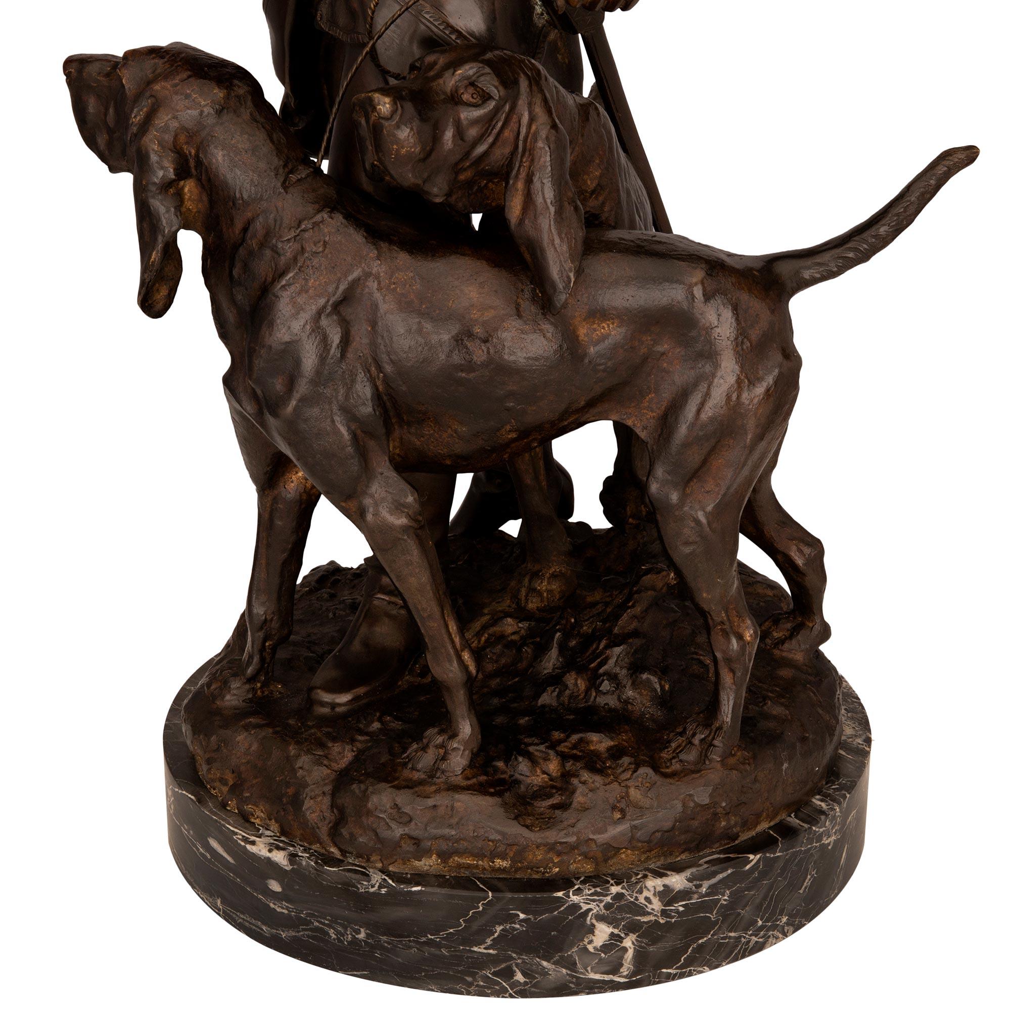 French 19th Century Verdigris Signed Bronze Statue For Sale 4