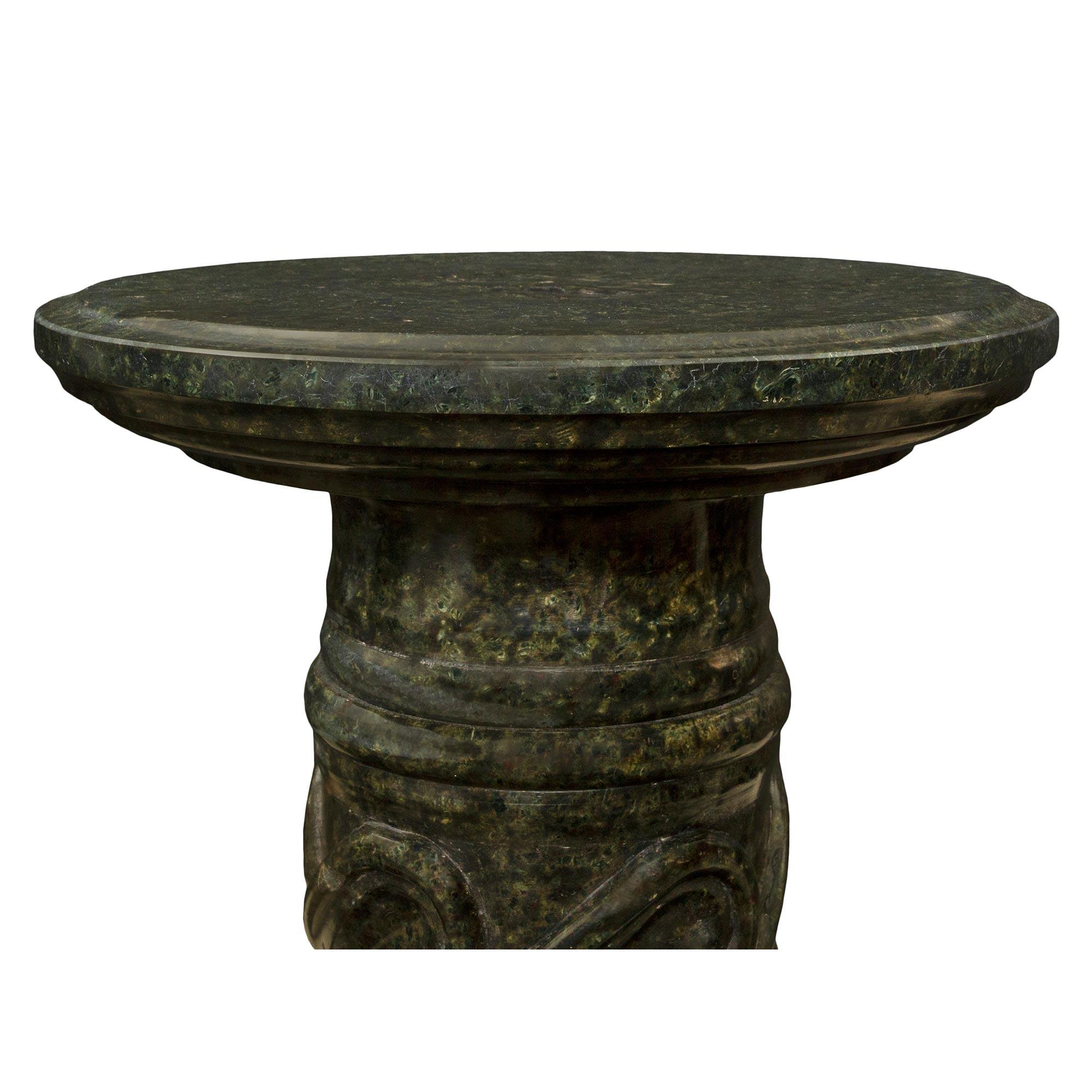 French 19th Century Vert Antique Marble Pedestal 1