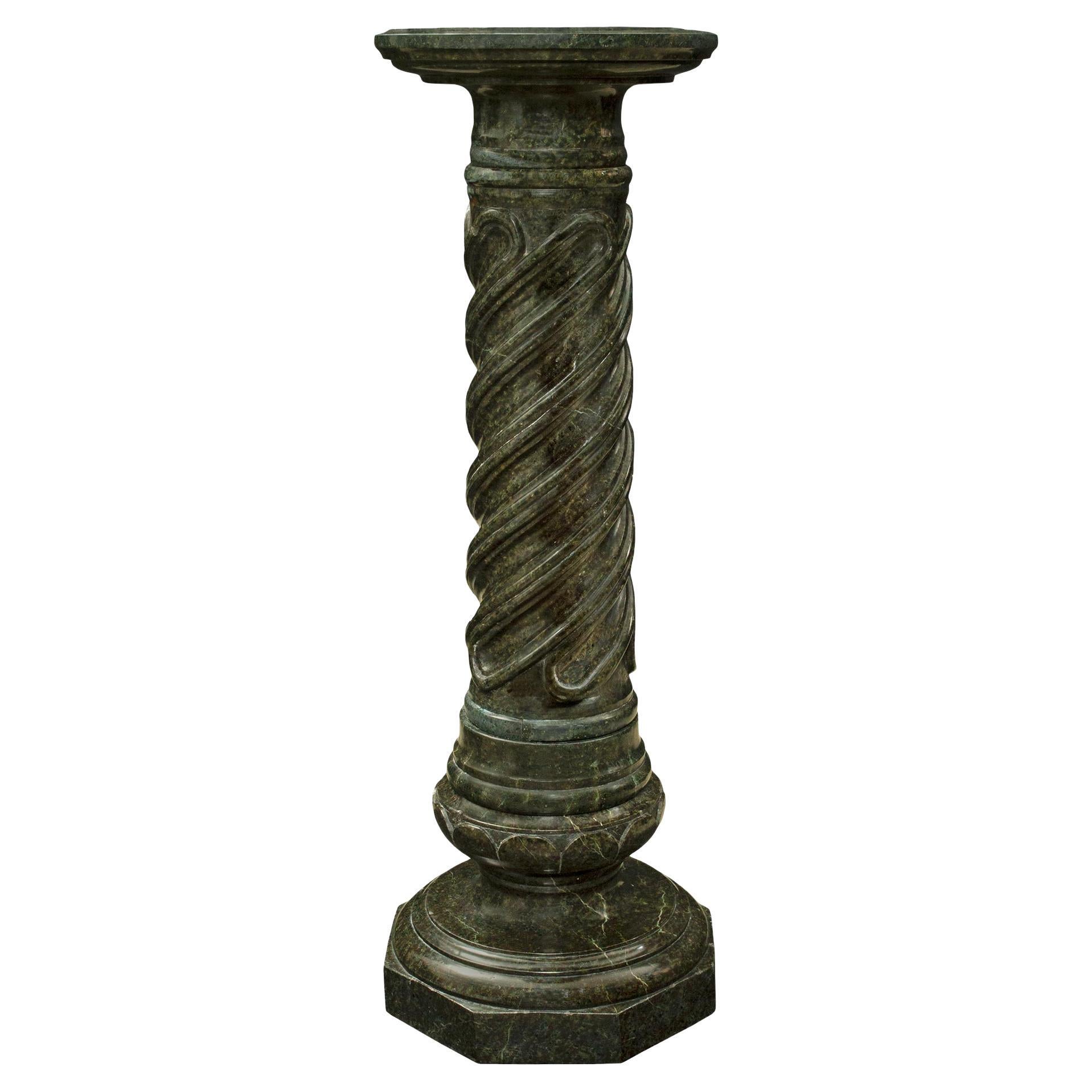 French 19th Century Vert Antique Marble Pedestal